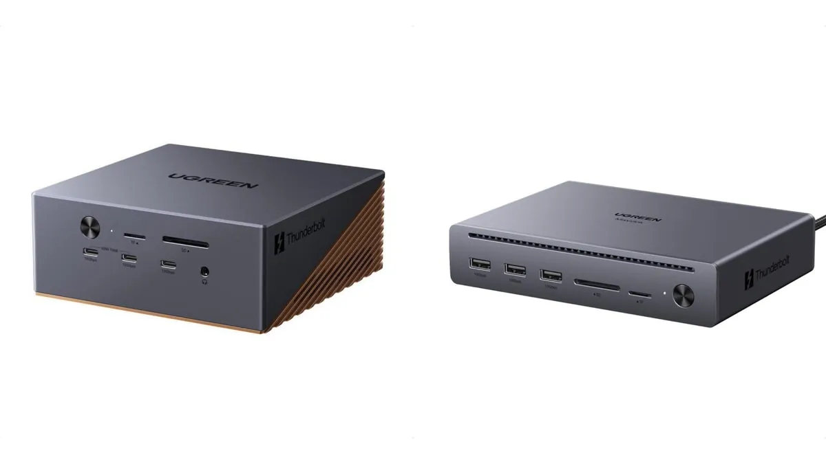 UGREEN 有 2 款兼容 Thunderbolt 5 的扩展坞型号在售。 Mac mini 专用机型也即将发布。