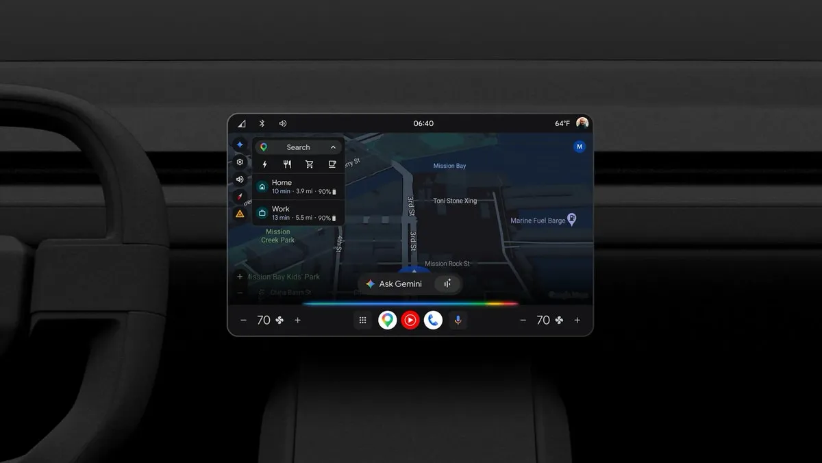 “Android Auto”10年来最大的一次改革。全面屏显示、视频播放、Gemini协作将于2026年推出
